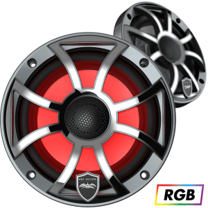 REVO 6-XS-G-SS Gunmetal XS/Stainless Overlay Grille 6.5” Coaxial Speakers (pr)